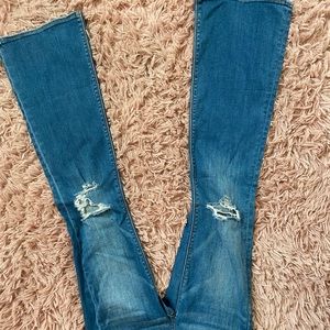 High rise flare jeans size 0 short, $25